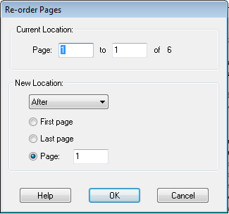 Re-Order Pages options