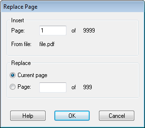 Replace Page options