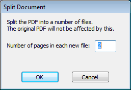 Split Document options