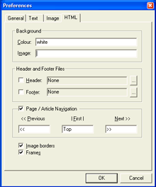 HTML Conversion Options