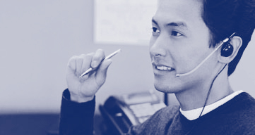 man on helpdesk