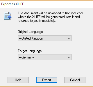 language dialog box