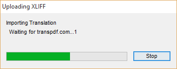 importing XLIFF progress
