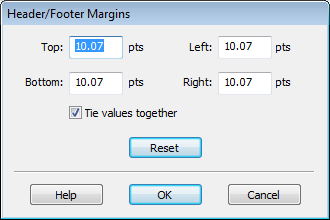 Header/Footer Margin options