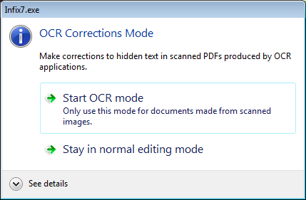 OCR Corrections Mode screenshot