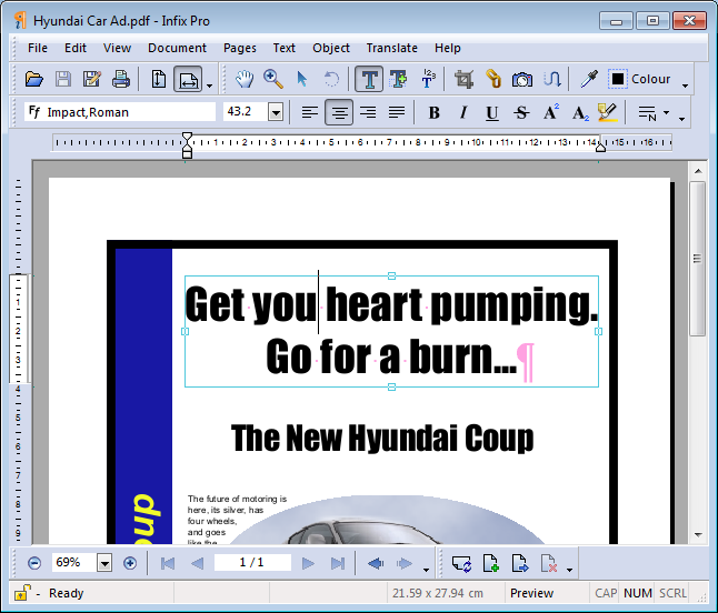 Infix screenshot - Hyundai PDF editing