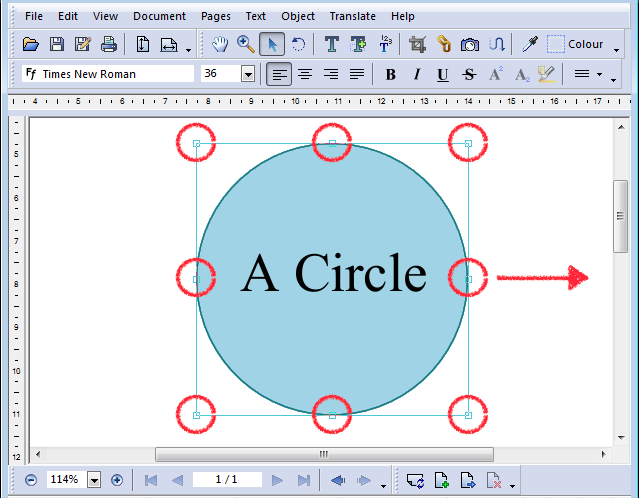 Infix screenshot - Stretching a circle